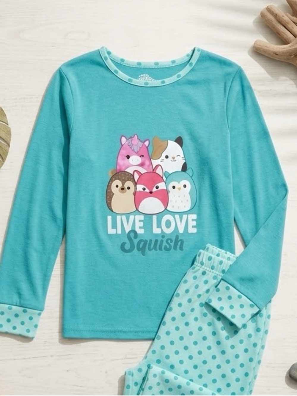 SQUISHMALLOW Girls Long Sleeve Pajama Top